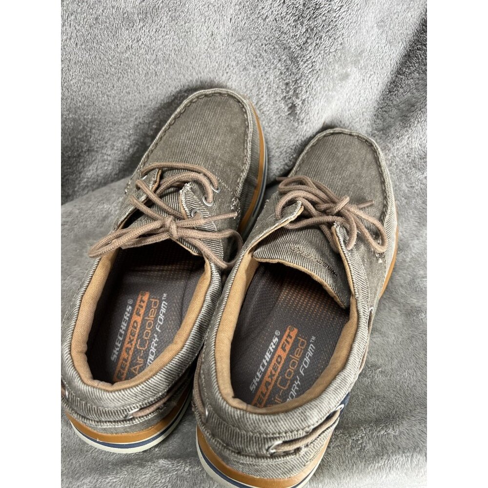 Skechers Boat Shoes Men’s 8.5 Relaxed Elected Horizon Low Sneakers 64866 Brown